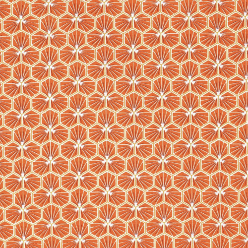 Tissu graphique orange et doré 50x80cm