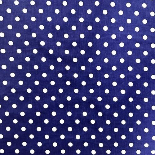 Tissu pois bleu et blanc 50x80 cm