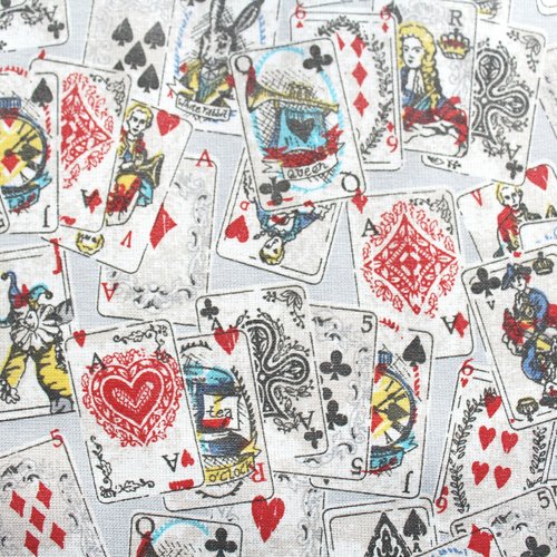 Tissu enduit tissu jeux de cartes 50x70 cm