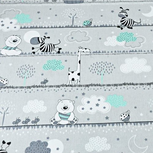 Tissu enfant animaux 50x80cm