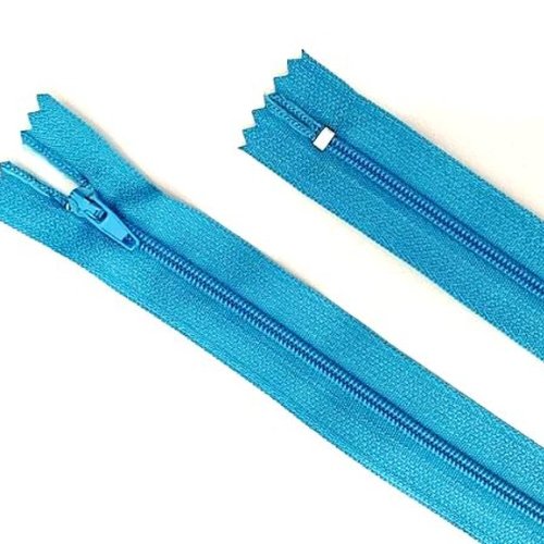 Lot de 10 fermetures éclair 10cm turquoise