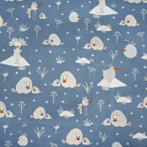 Tissu coton oiseaux  50x80 cm