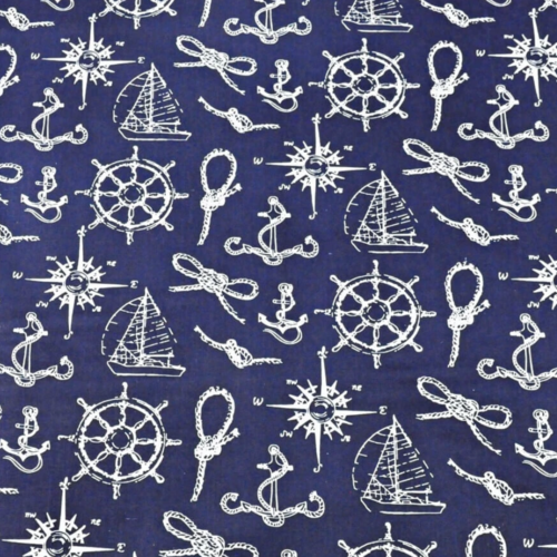 Tissu coton thème marin 50x80 cm