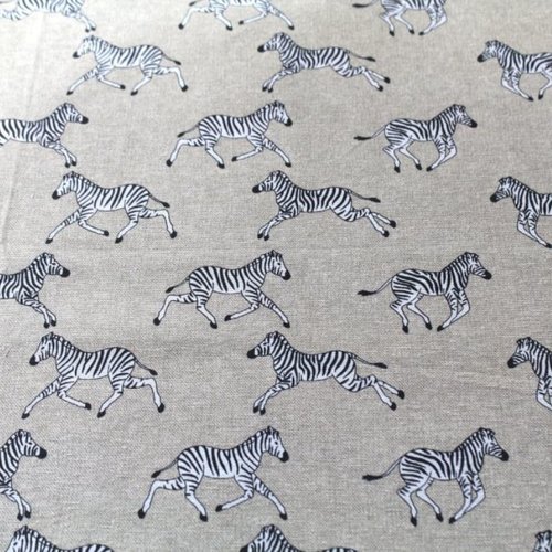 Tissu ameublement zèbre 62x69 cm