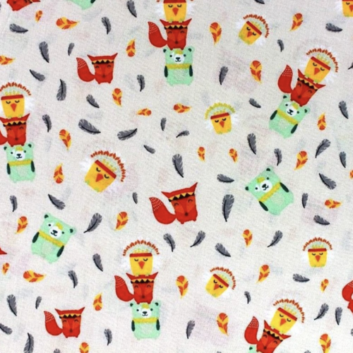 Tissu coton enfant petits animaux 50x75cm