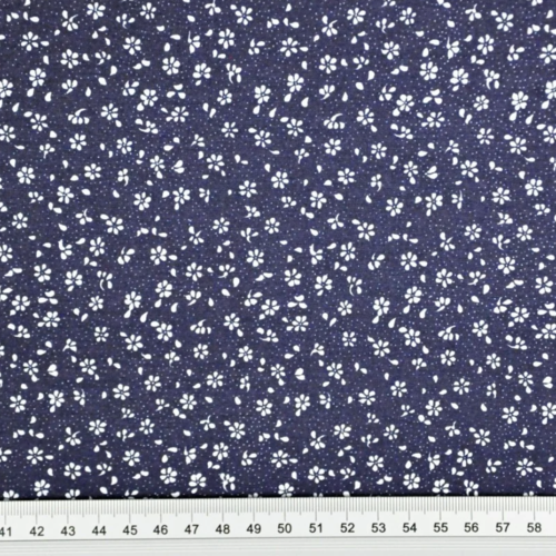 Tissu fleurs liberty bleu marine 50x80 cm
