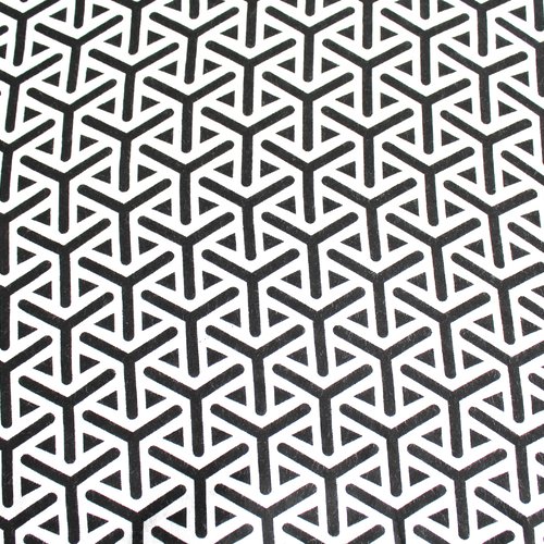 Tissu graphique noir et blanc 50x72 cm