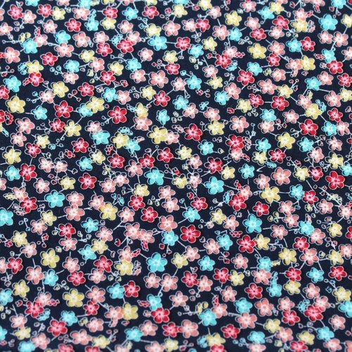 Tissu fleurs multicolores liberty 50x70 cm