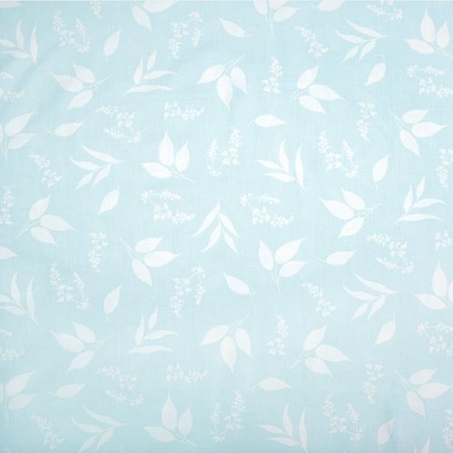 Tissu feuillage bleu et blanc 50x80 cm