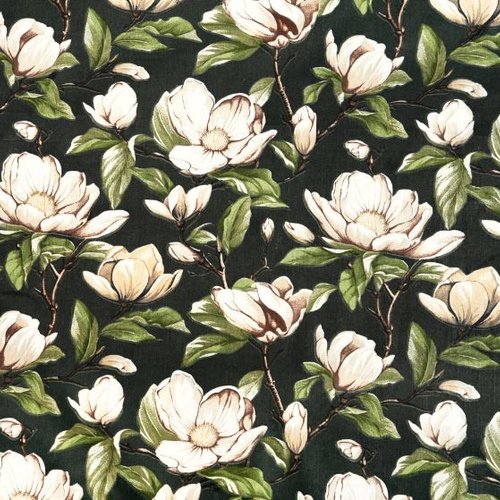 Tissu coton magnolias  50x80 cm