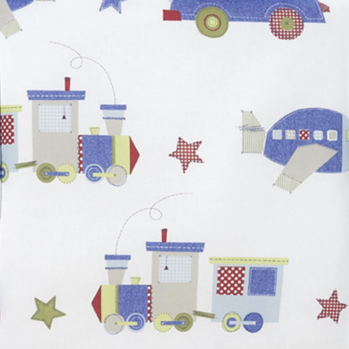 Tissu enfant avions et trains 50x80cm