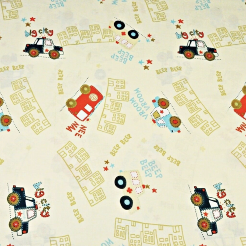 Tissu garçon police et pompier 50x80cm