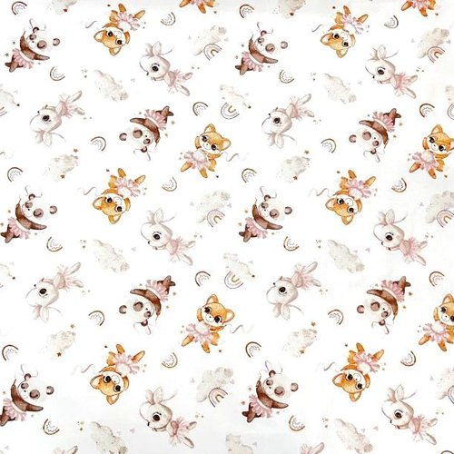 Tissu animaux danseuses ballerine 50x80 cm