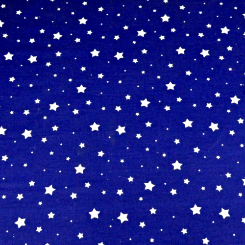Tissu coton étoiles bleu et blanc  50x70 cm