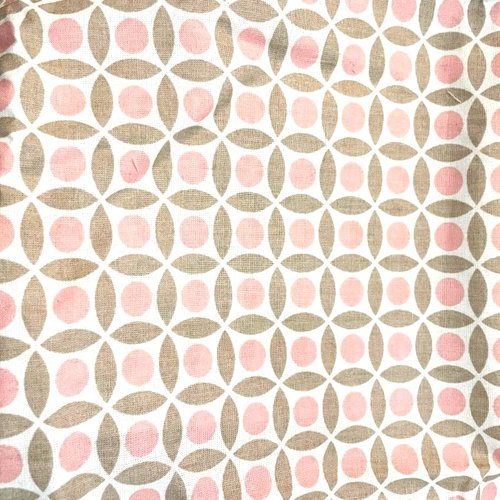 Tissu graphique rose et beige 50x77 cm