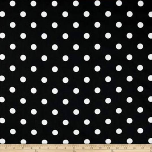 Tissu coton à pois 7mm noir et blanc 50x80 cm