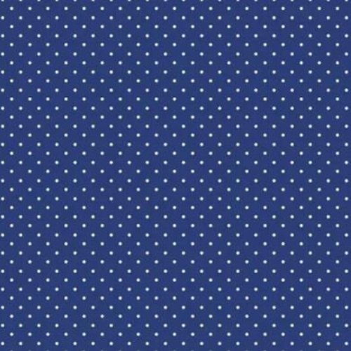 Tissu pois 2mm bleu et blanc 50x73 cm