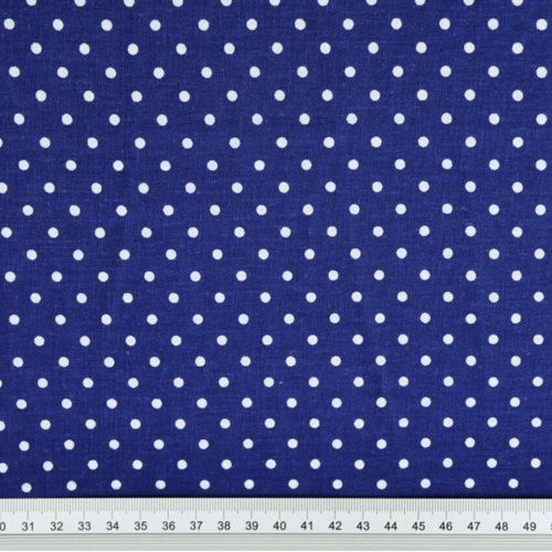 Tissu pois 4mm bleu et blanc 50x80 cm