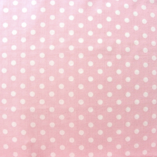 Tissu coton à pois 4mm rose et blanc 50x80 cm