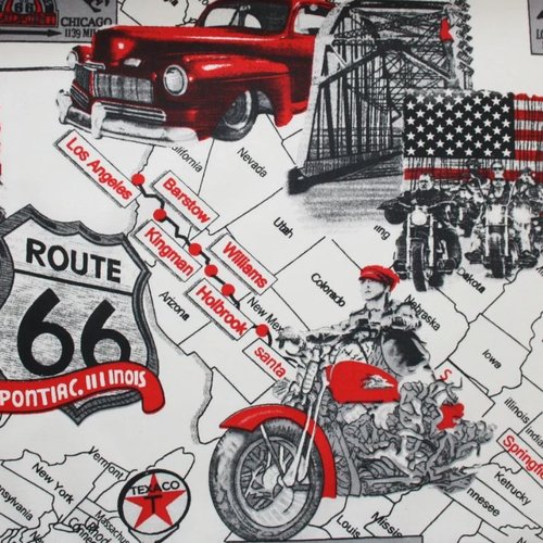 Tissu route 66  50x80 cm