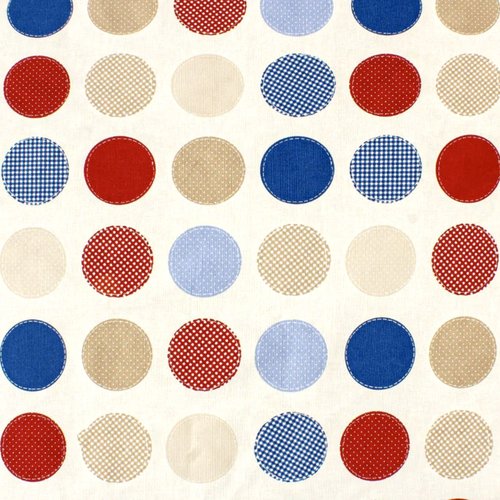 Tissu enduit à pois 50x65cm