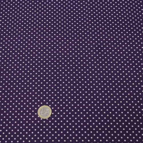 Tissu à pois 2mm aubergine et blanc 50x70 cm