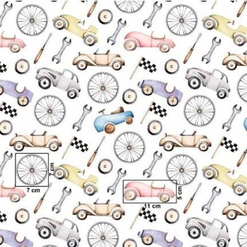 Tissu enfant jouets vintage 50x80 cm