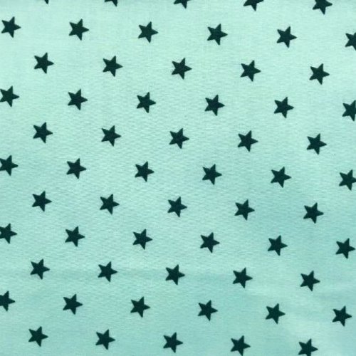 Tissu étoiles menthe et gris 50x80 cm