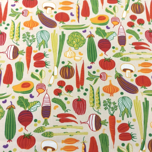 Tissu coton légumes  50x80cm
