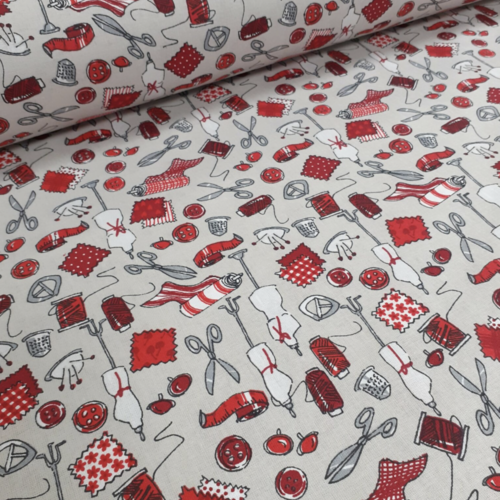 Tissu thème couture 60x80 cm