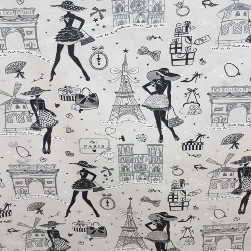 Tissu paris "la petite robe noire"  54x73cm