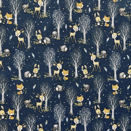 Tissu enfant animaux de la forêt 50x80cm