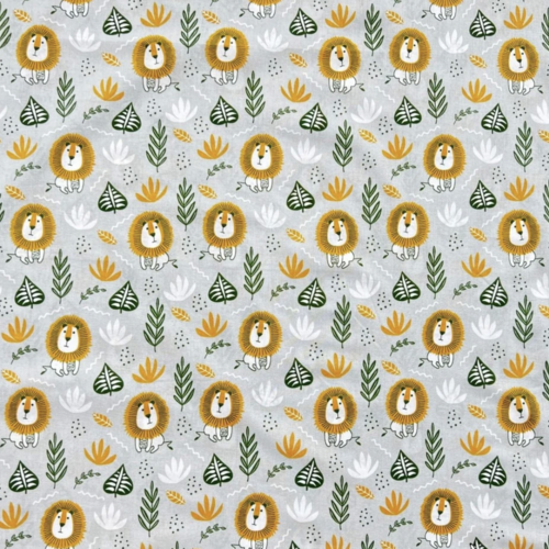 Tissu savane petits lions 50x80cm