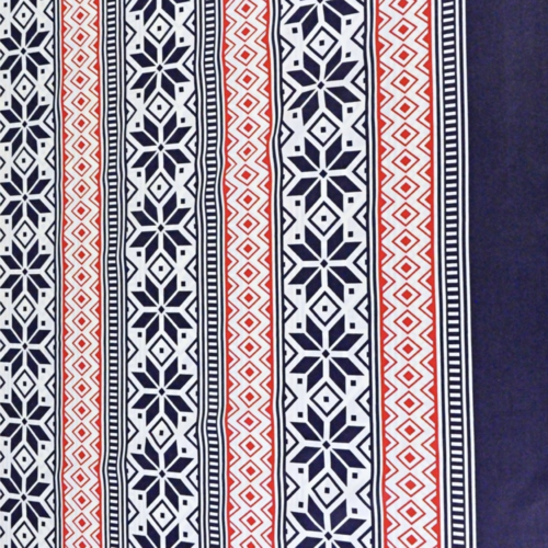 Tissu scandinave rouge et bleu  50x80 cm