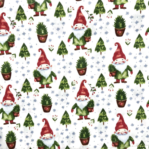 Tissu coton lutins de noël 50x80cm
