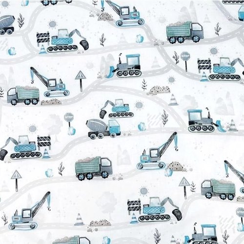 Tissu garçon chantier 50x80cm