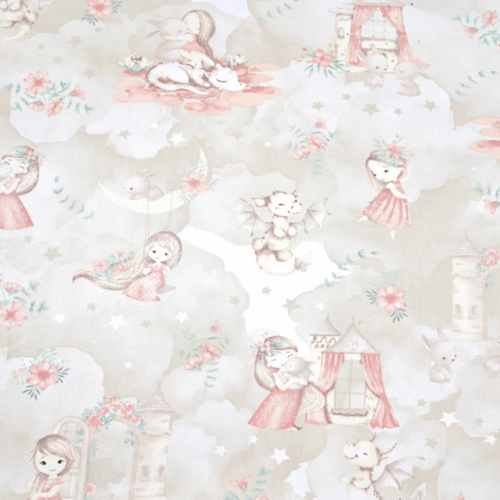 Tissu coton princesses 50x80 cm
