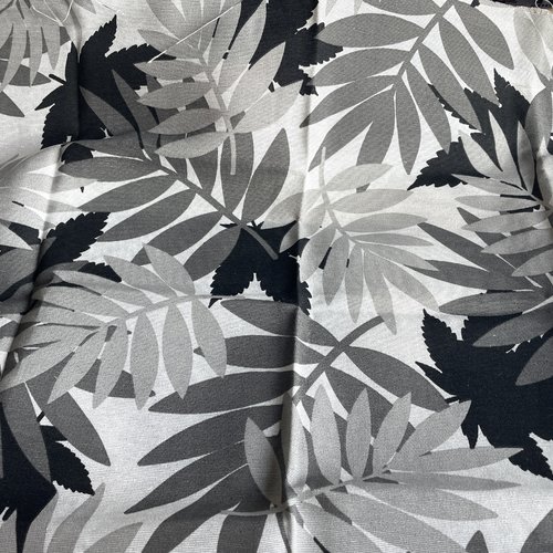 Tissu ameublement tropical gris et noir 50x70cm