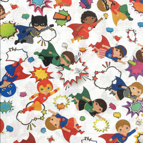 Tissu ameublement super héros 52x70 cm