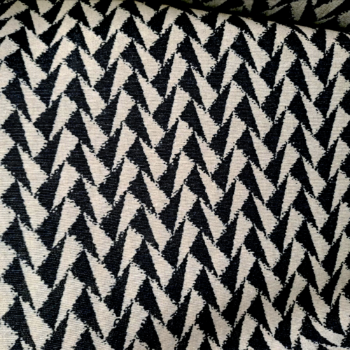 Tissu ameublement graphique beige et noir 50x65cm
