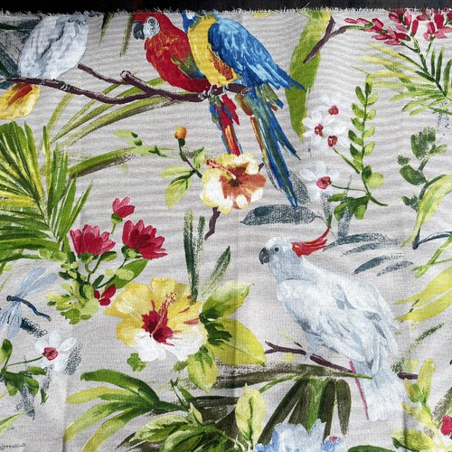 Tissu ameublement perroquets 50x69cm