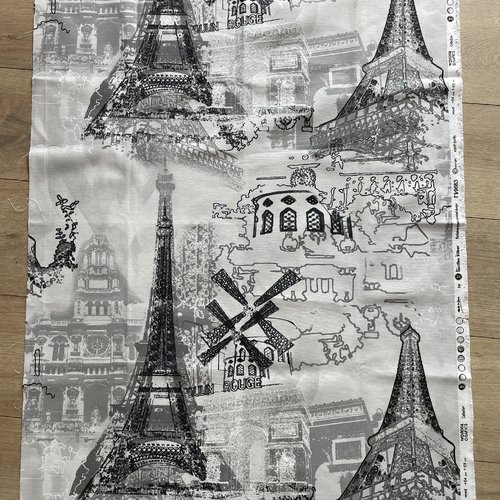 Tissu paris et tour eiffel 70x99cm