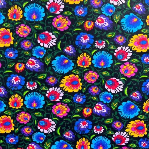Tissu coton fleurs folk 50x80 cm