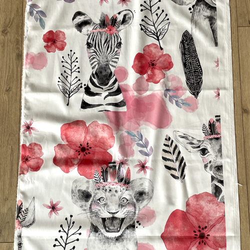Tissu  animaux savane 52x149cm