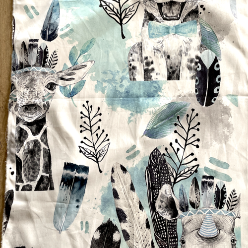 Tissu  animaux savane 50x84cm