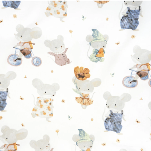 Tissu enfant petites souris 50x80 cm