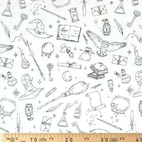 Tissu à colorier magie harry potter 50x75 cm