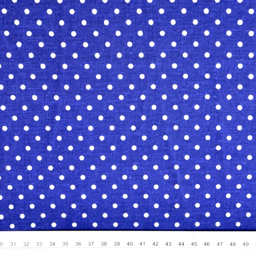 Tissu pois 4mm bleu et blanc 50x80 cm