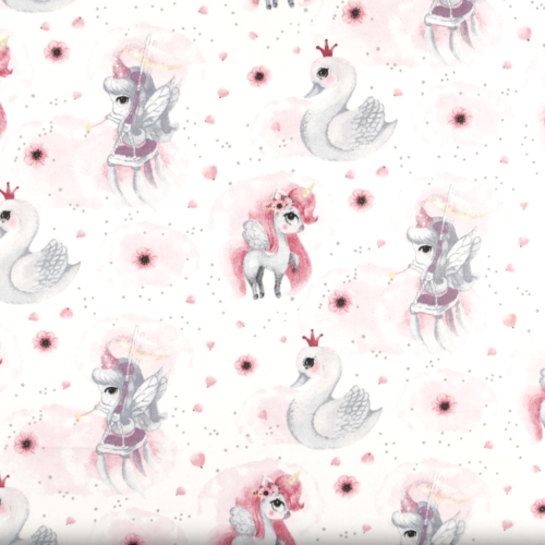 Tissu enfant licornes 50x80 cm