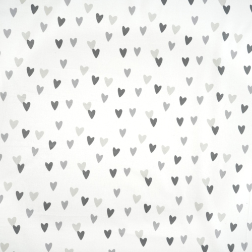 Tissu coeurs gris et blanc 50x80cm